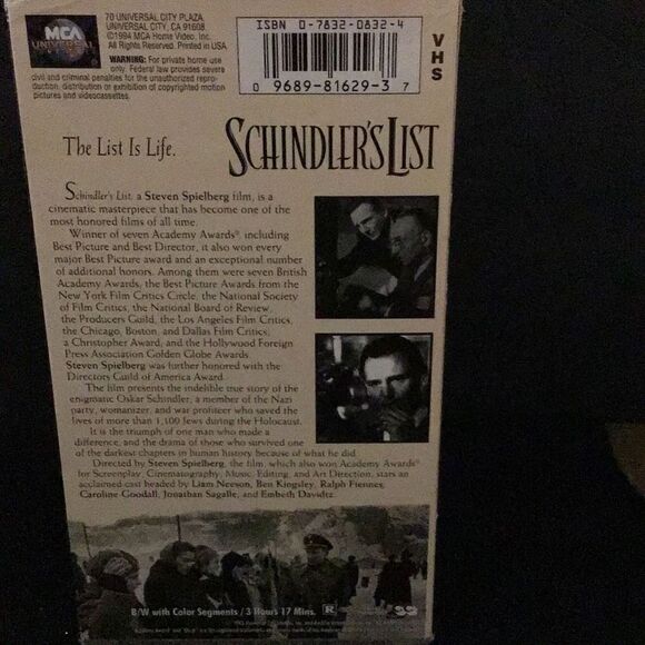 Schindler’s list Two VHS tapes in original pack  - Picture 3 of 6